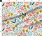 Floral Bloom Spring Flowers Flower Garden Cone Wildflowers Custom Printed Fabric by Spoonflower Various Fabrics by the Yard or Fat Quarter